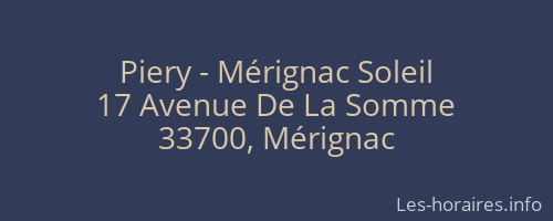Piery - Mérignac Soleil