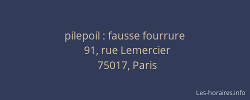 pilepoil : fausse fourrure