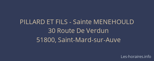PILLARD ET FILS - Sainte MENEHOULD