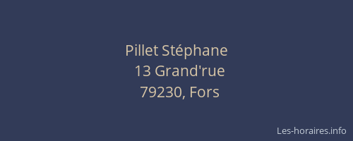 Pillet St&eacute;phane