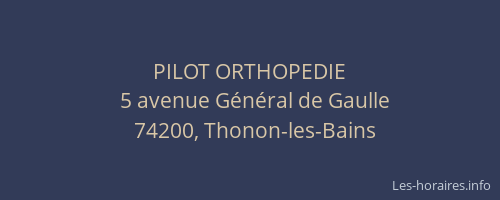 PILOT ORTHOPEDIE