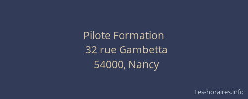 Pilote Formation