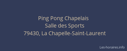 Ping Pong Chapelais