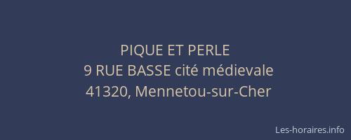 PIQUE ET PERLE