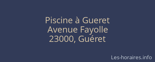 Piscine à Gueret