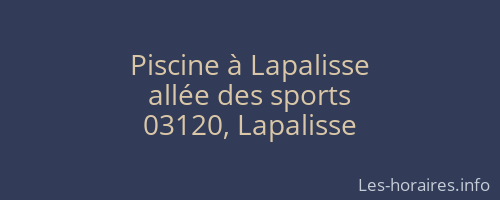 Piscine à Lapalisse