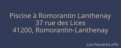 Piscine à Romorantin Lanthenay