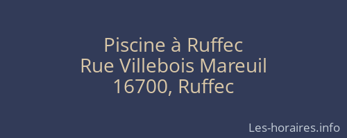 Piscine à Ruffec