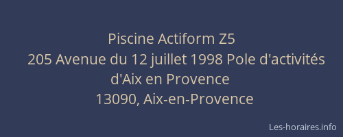 Piscine Actiform Z5