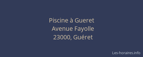 Piscine &agrave; Gueret