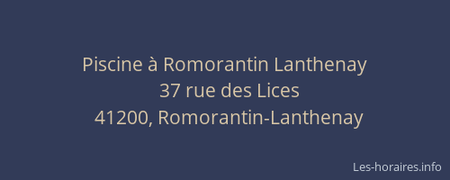 Piscine à Romorantin Lanthenay