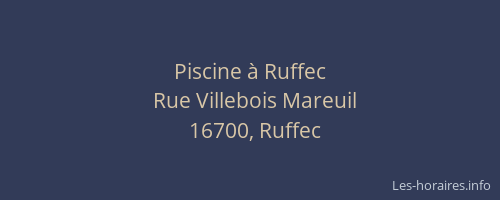 Piscine &agrave; Ruffec