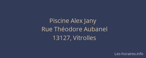 Piscine Alex Jany
