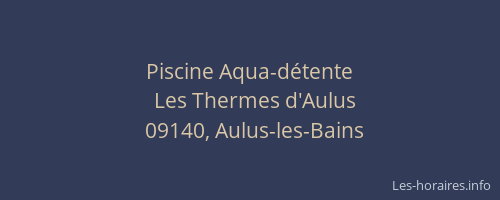 Piscine Aqua-détente