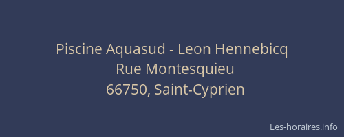 Piscine Aquasud - Leon Hennebicq