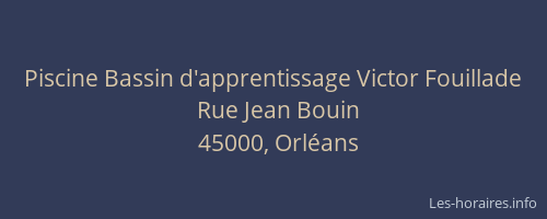 Piscine Bassin d'apprentissage Victor Fouillade