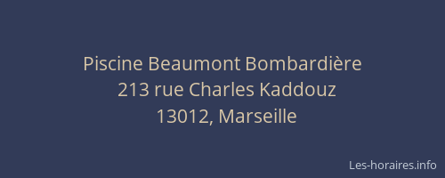 Piscine Beaumont Bombardière