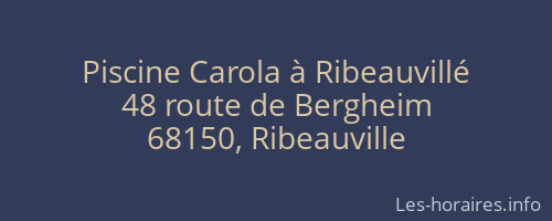 Piscine Carola &agrave; Ribeauvill&eacute;