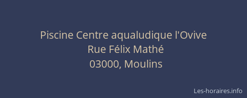 Piscine Centre aqualudique l'Ovive