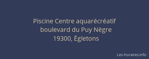 Piscine Centre aquar&eacute;cr&eacute;atif