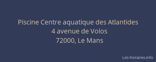 Piscine Centre aquatique des Atlantides