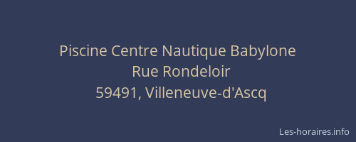 Piscine Centre Nautique Babylone