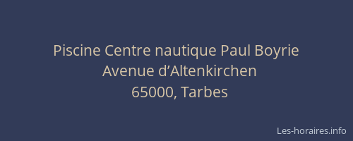 Piscine Centre nautique Paul Boyrie