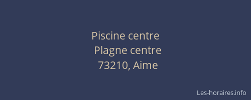 Piscine centre