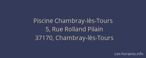 Piscine Chambray-lès-Tours