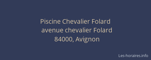 Piscine Chevalier Folard