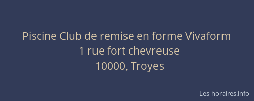 Piscine Club de remise en forme Vivaform