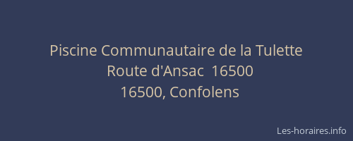 Piscine Communautaire de la Tulette