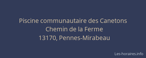 Piscine communautaire des Canetons