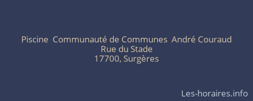 Piscine  Communauté de Communes  André Couraud