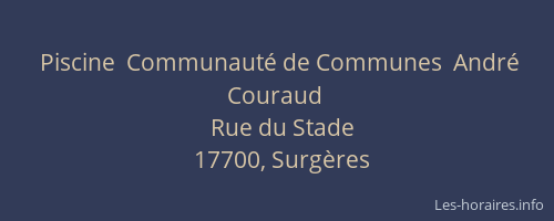 Piscine  Communauté de Communes  André Couraud