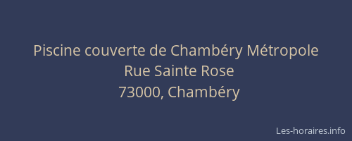 Piscine couverte de Chambéry Métropole