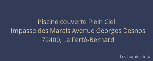 Piscine couverte Plein Ciel