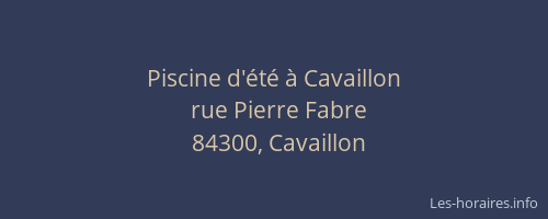 Piscine d'&eacute;t&eacute; &agrave; Cavaillon