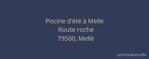 Piscine d'&eacute;t&eacute; &agrave; Melle