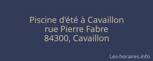Piscine d'été à Cavaillon
