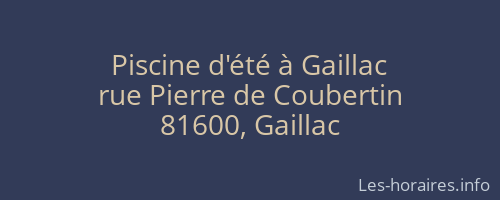 Piscine d'été à Gaillac