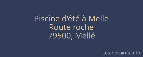Piscine d'été à Melle