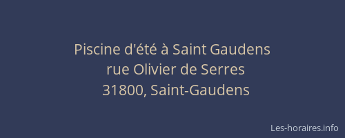 Piscine d'été à Saint Gaudens