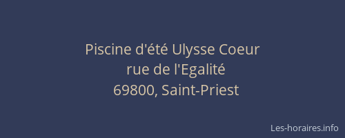 Piscine d'été Ulysse Coeur