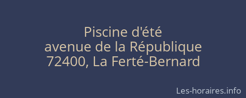 Piscine d'été