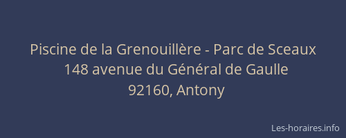 Piscine de la Grenouillère - Parc de Sceaux