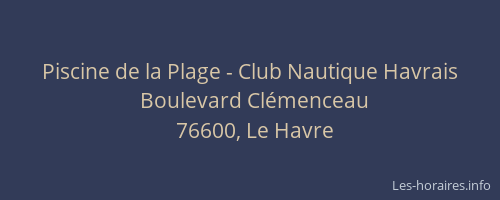 Piscine de la Plage - Club Nautique Havrais
