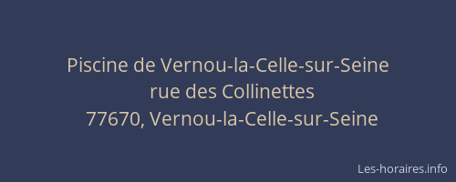 Piscine de Vernou-la-Celle-sur-Seine