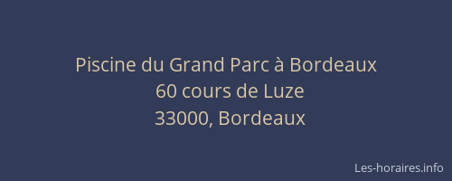 Piscine du Grand Parc à Bordeaux