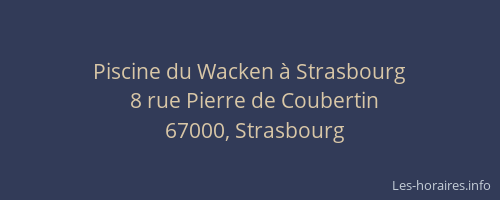 Piscine du Wacken à Strasbourg